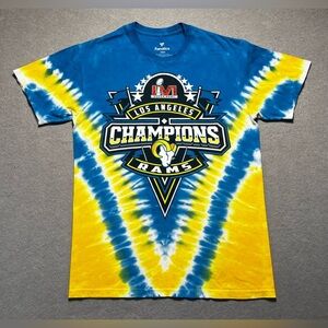 Los Angeles Rams Super Bowl LVI Champs Tie Dye Shirt Medium Fanatics